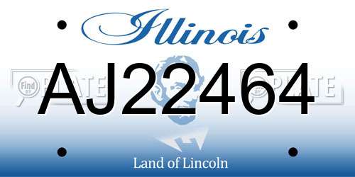 AJ22464 Illinois License Plate
