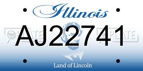 AJ22741 Illinois License Plate