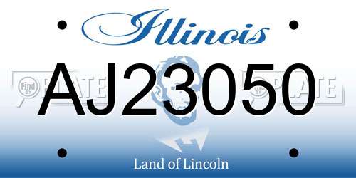 AJ23050 Illinois License Plate