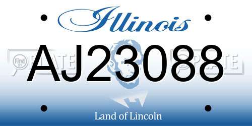AJ23088 Illinois License Plate