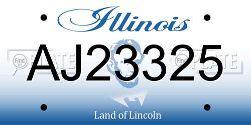 AJ23325 Illinois License Plate