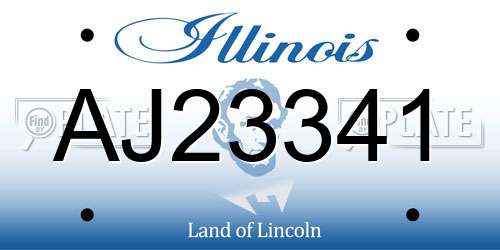 AJ23341 Illinois License Plate