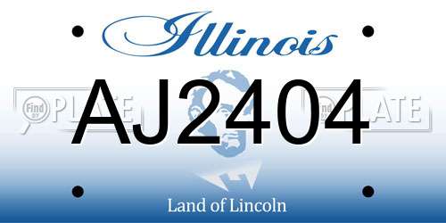 AJ2404 Illinois License Plate