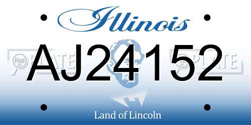 AJ24152 Illinois License Plate