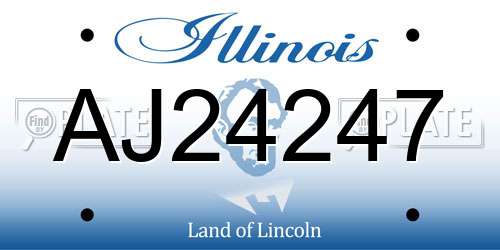 AJ24247 Illinois License Plate