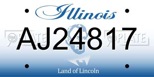 AJ24817 Illinois License Plate