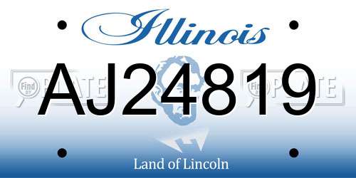 AJ24819 Illinois License Plate