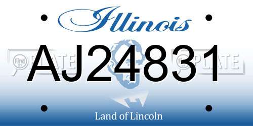 AJ24831 Illinois License Plate
