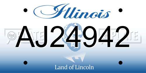 AJ24942 Illinois License Plate