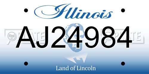 AJ24984 Illinois License Plate