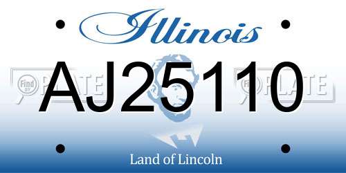 AJ25110 Illinois License Plate