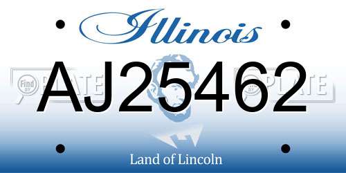 AJ25462 Illinois License Plate