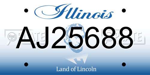 AJ25688 Illinois License Plate