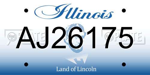 AJ26175 Illinois License Plate