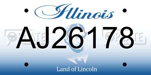AJ26178 Illinois License Plate