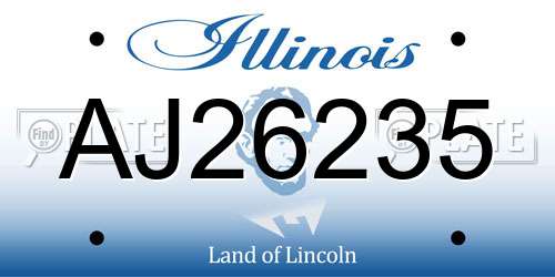 AJ26235 Illinois License Plate