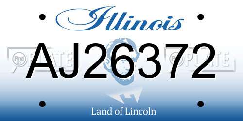 AJ26372 Illinois License Plate