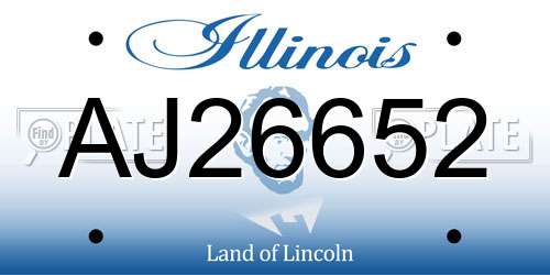 AJ26652 Illinois License Plate