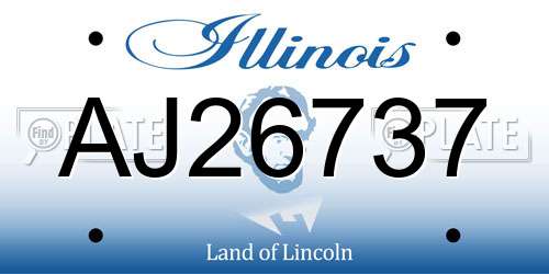AJ26737 Illinois License Plate