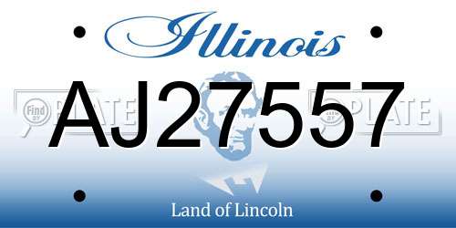 AJ27557 Illinois License Plate