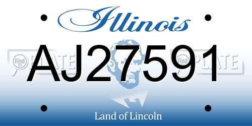AJ27591 Illinois License Plate