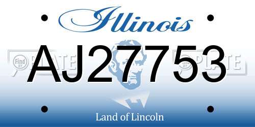 AJ27753 Illinois License Plate
