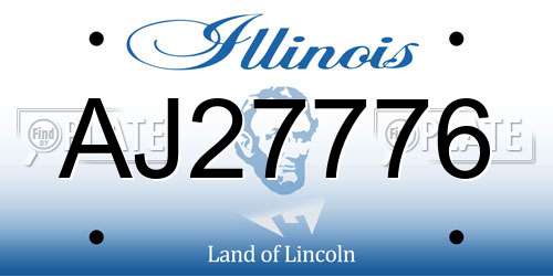 AJ27776 Illinois License Plate