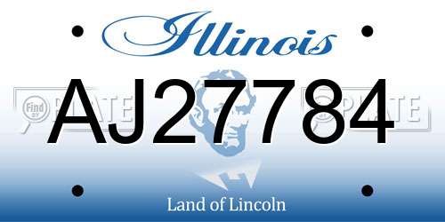 AJ27784 Illinois License Plate