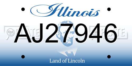 AJ27946 Illinois License Plate