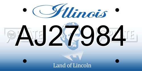 AJ27984 Illinois License Plate