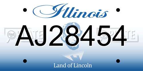 AJ28454 Illinois License Plate