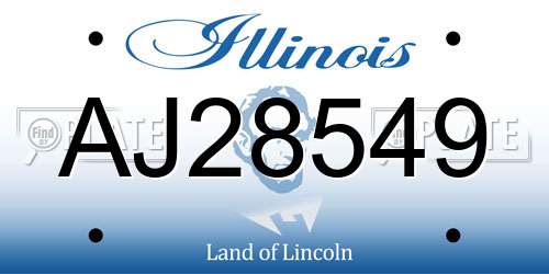 AJ28549 Illinois License Plate