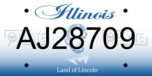 AJ28709 Illinois License Plate