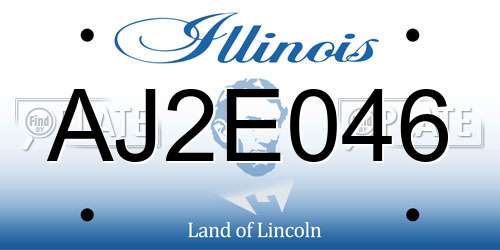 AJ2E046 Illinois License Plate