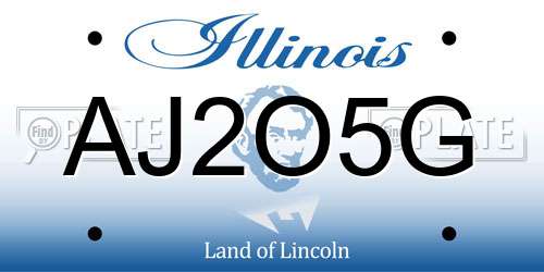 AJ2O5G Illinois License Plate