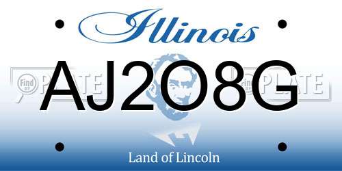 AJ2O8G Illinois License Plate