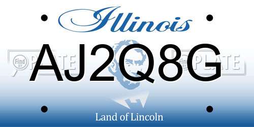 AJ2Q8G Illinois License Plate