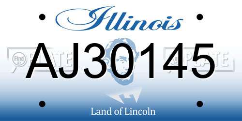 AJ30145 Illinois License Plate