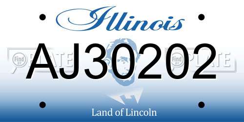 AJ30202 Illinois License Plate