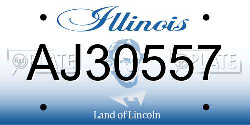AJ30557 Illinois License Plate