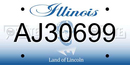 AJ30699 Illinois License Plate