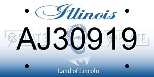AJ30919 Illinois License Plate