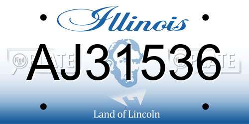 AJ31536 Illinois License Plate