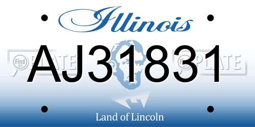 AJ31831 Illinois License Plate