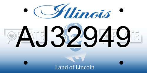 AJ32949 Illinois License Plate