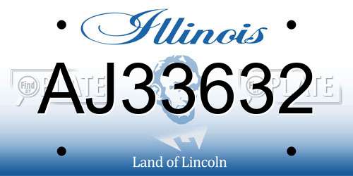 AJ33632 Illinois License Plate