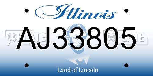 AJ33805 Illinois License Plate