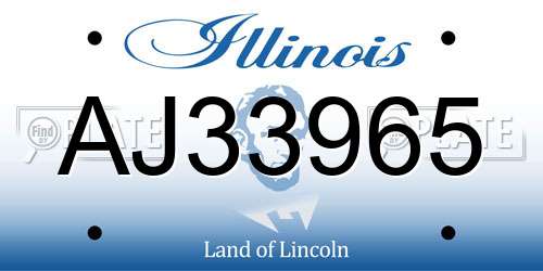AJ33965 Illinois License Plate
