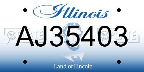 AJ35403 Illinois License Plate