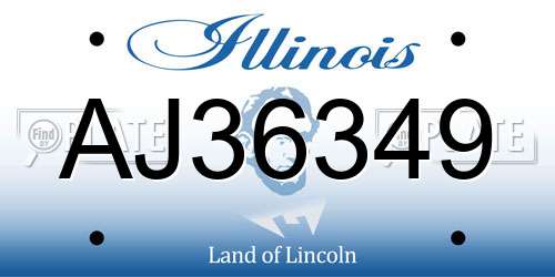 AJ36349 Illinois License Plate